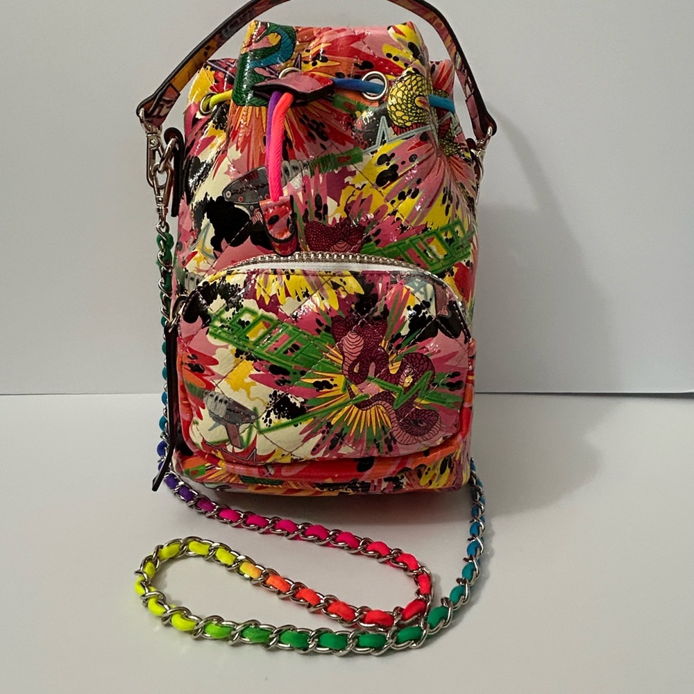 Desigual - Sack Handbag - Multi-Color Drawstring Bucket Bag - Picture 3 of 16
